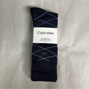 New Calvin Klein Socks 4 Pairs Men’s Lightweight Crew Pattern Casual Preppy Sock